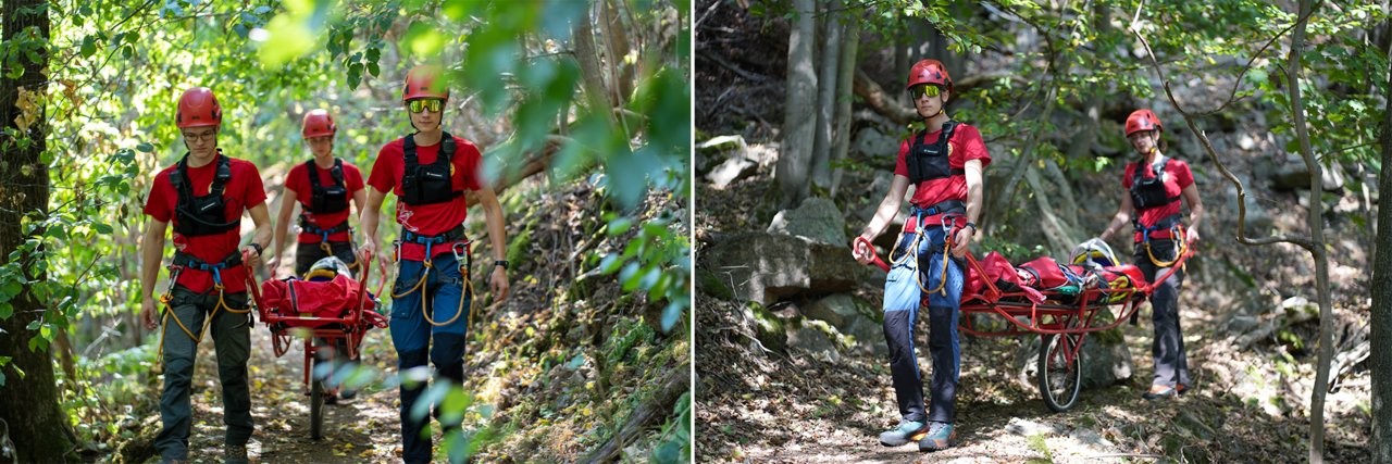 Bergwacht Thale - KameradInnen mit Gebirgstrage 